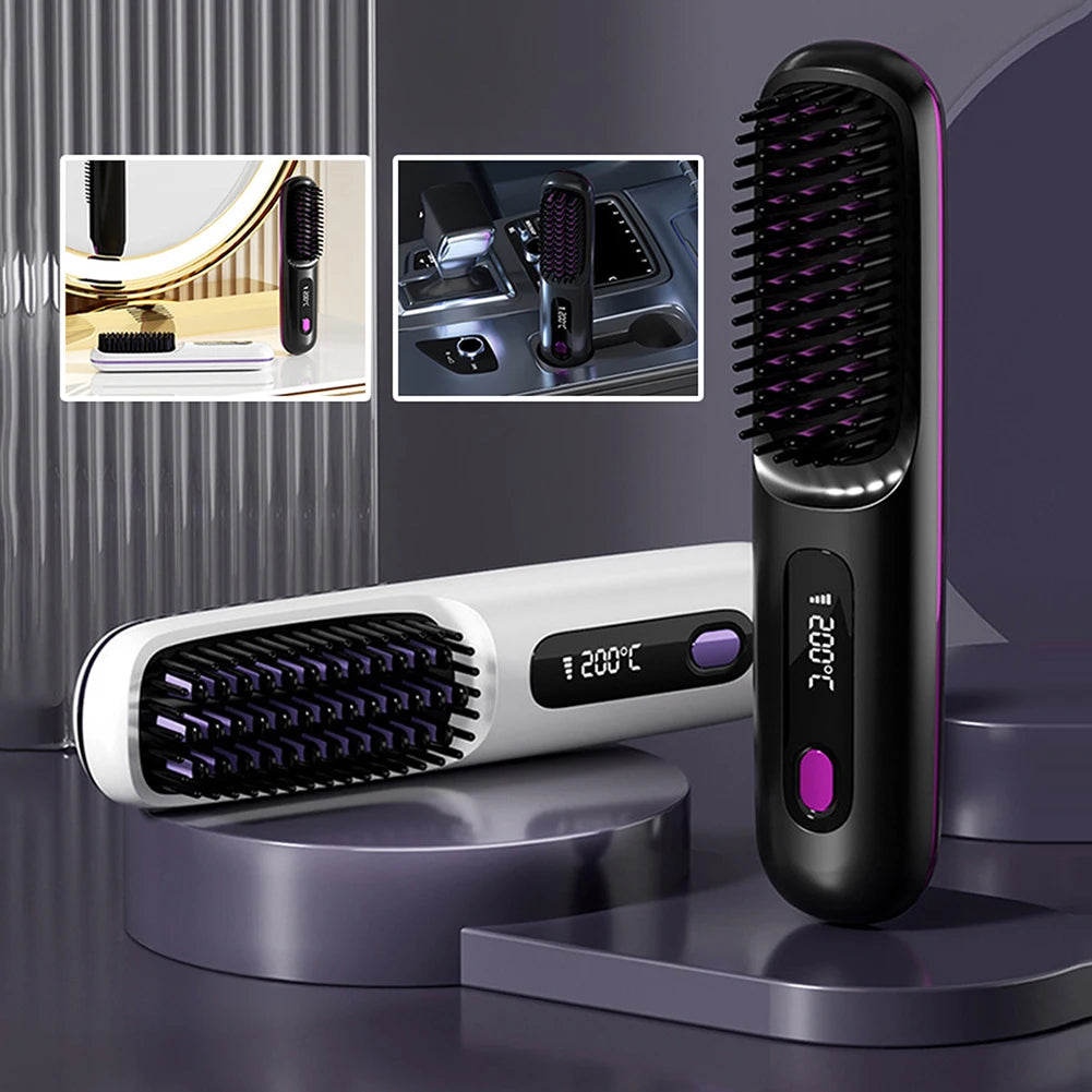 Luxivire IonicGlide Pro - Escova Alisadora Portátil Sem Fios