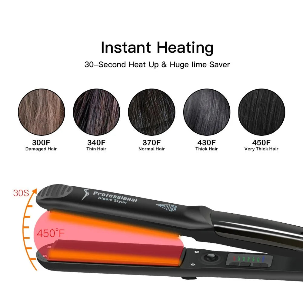 Luxivire SteamGlide Pro - Alisador a Vapor Profissional com Óleo de Argan