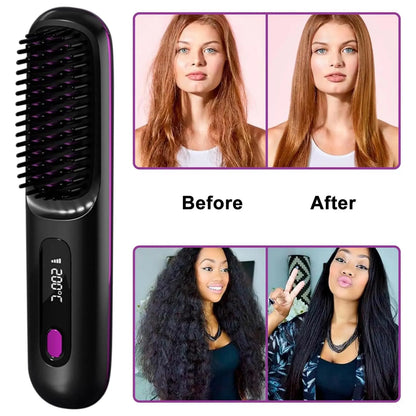 Luxivire IonicGlide Pro - Escova Alisadora Portátil Sem Fios