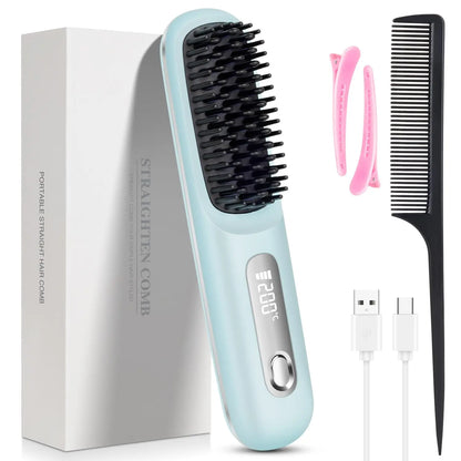 Luxivire IonicGlide Pro - Escova Alisadora Portátil Sem Fios