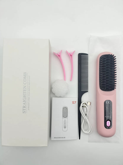 Luxivire IonicGlide Pro - Escova Alisadora Portátil Sem Fios